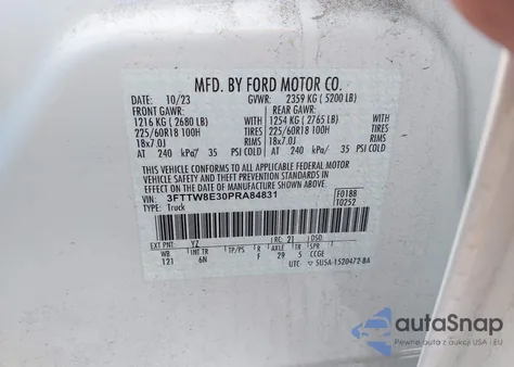 2023 Ford Maverick Lariat from USA, damaged, VIN 3FTTW8E30PRA84831